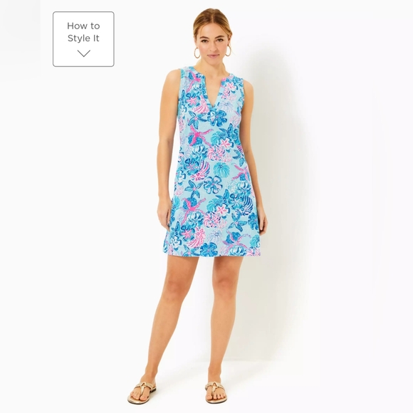 NWT Lilly Pullizer Cotton Dev Dress - L - Picture 3 of 4